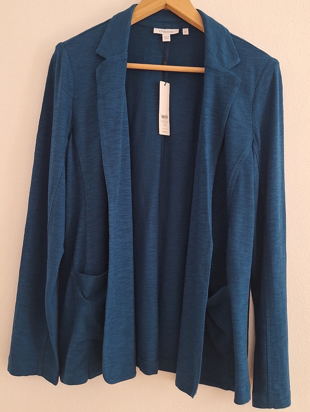 NWTChico's Teal Open-Front Blazer with Pockets